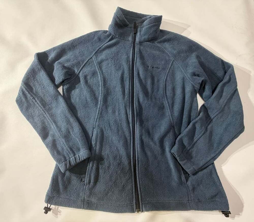 Columbia Womens Large Blue Full Zip Benton Springs Fleece Jacket Coat Size L